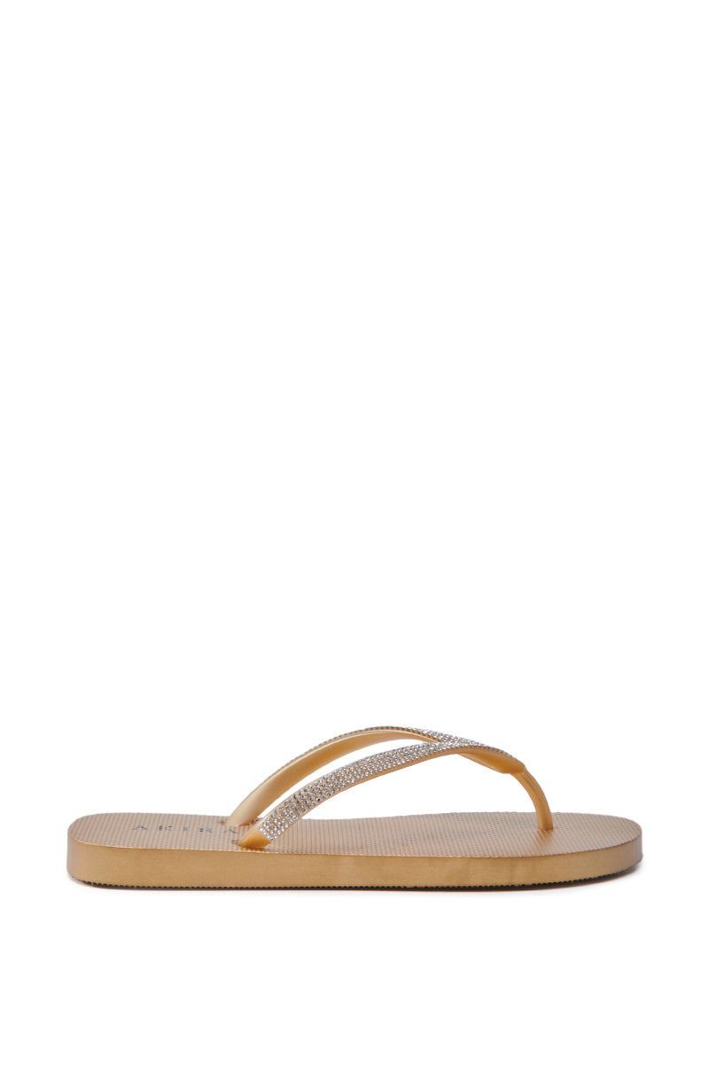 AKIRA LORETA GOLD THONG FLIP FLOP