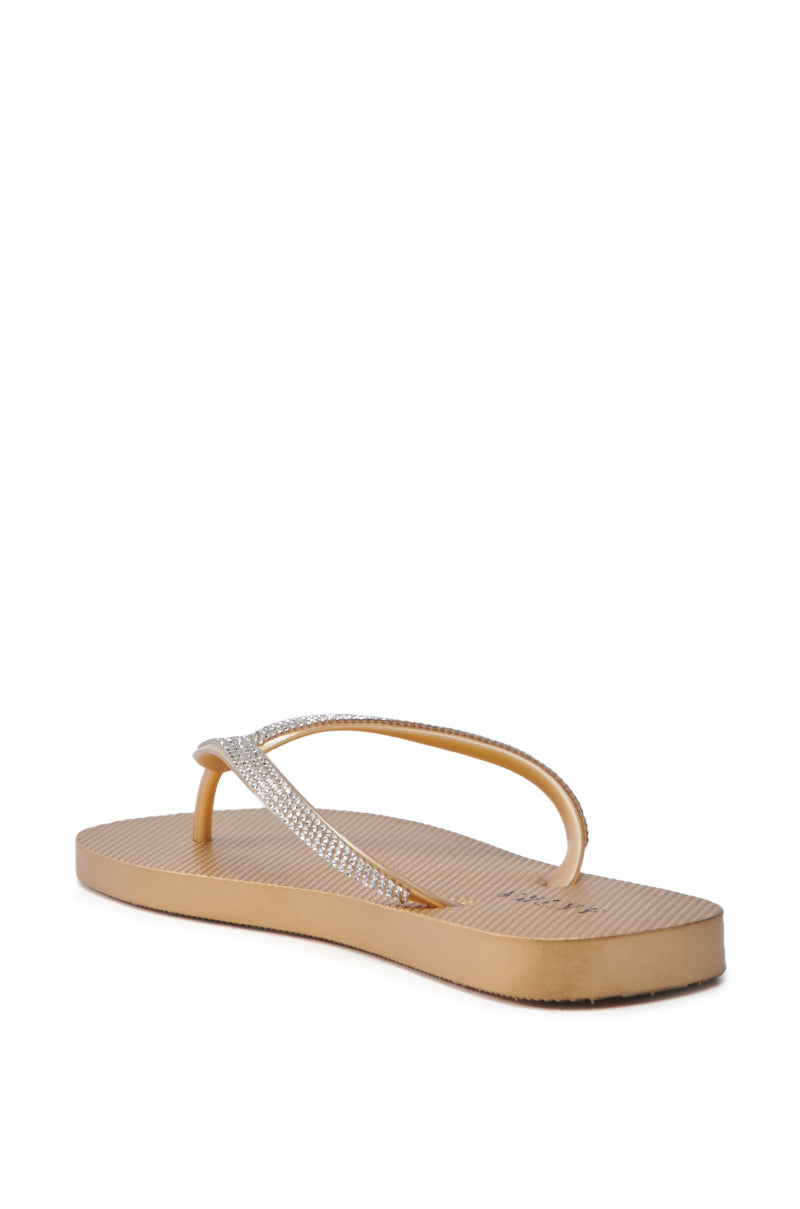 AKIRA LORETA GOLD THONG FLIP FLOP