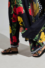 AZALEA WANG LUCIENA BLACK RHINESTONE SANDAL