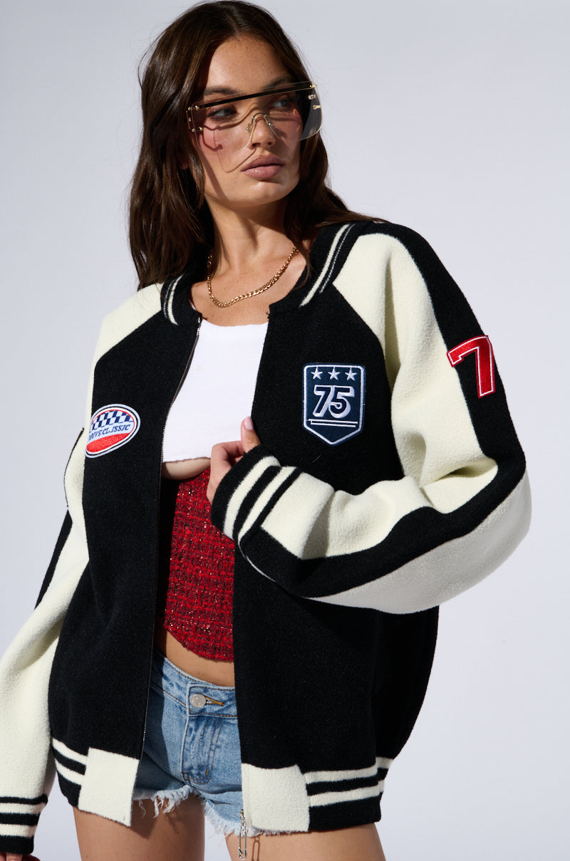 DOWN TIME KNIT BOMBER