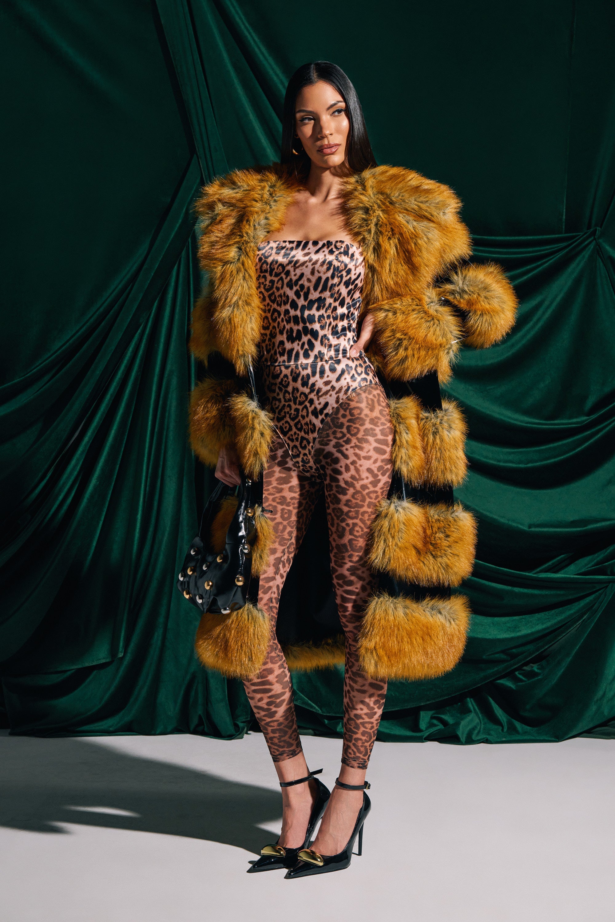 MADDOX PANELED FAUX FUR