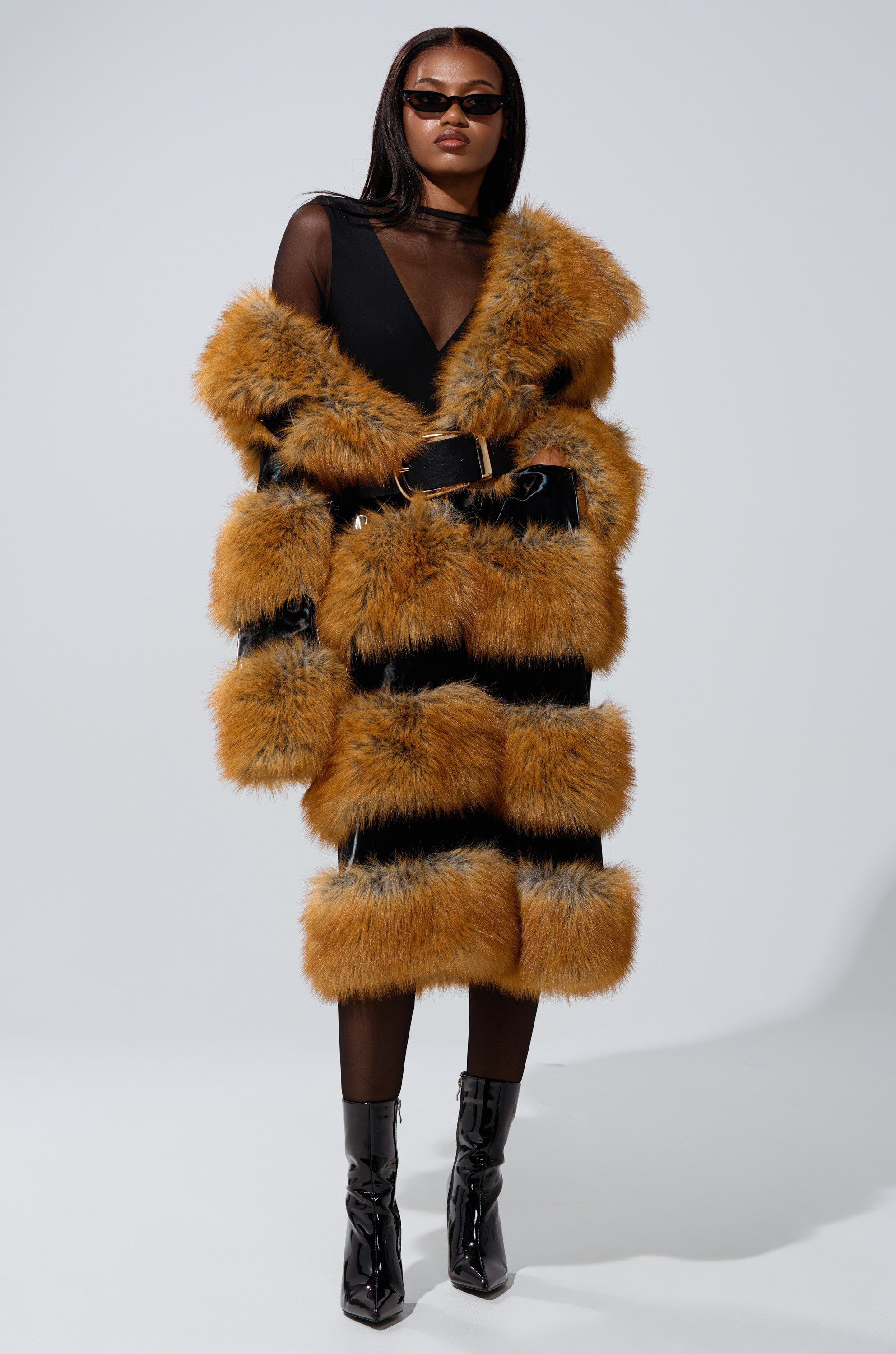 MADDOX PANELED FAUX FUR