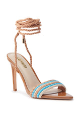 MANSON BROWN ROPE STIELTTO WRAP UP SANDAL