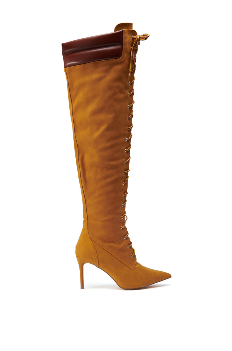 MANTRA SUEDE OVER THE KNEE BOOT IN BROWN