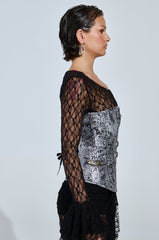 SILVER PAISLEY CORSET TOP