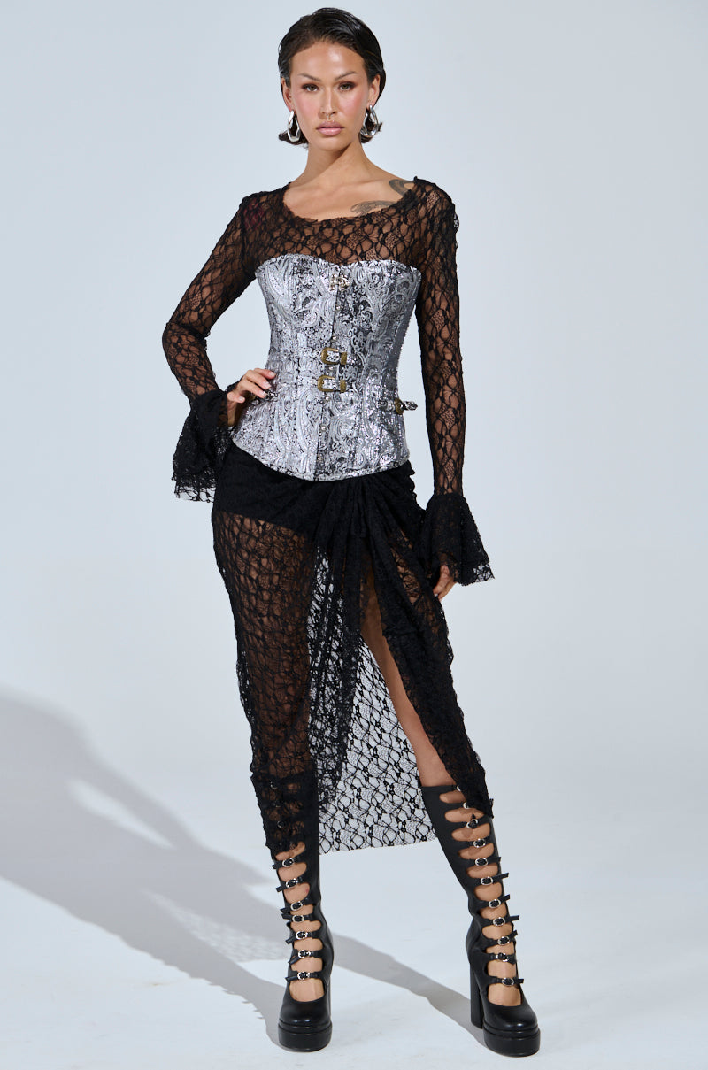 SILVER PAISLEY CORSET TOP