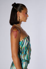 TRIPPY MULTICOLOR FRONT ZIP UP CORSET