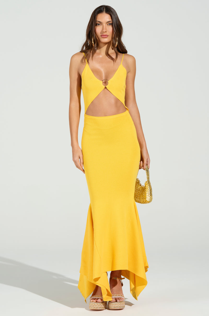 LOOKING FOR FUN KNIT MAXI DRESS IN YELLOW