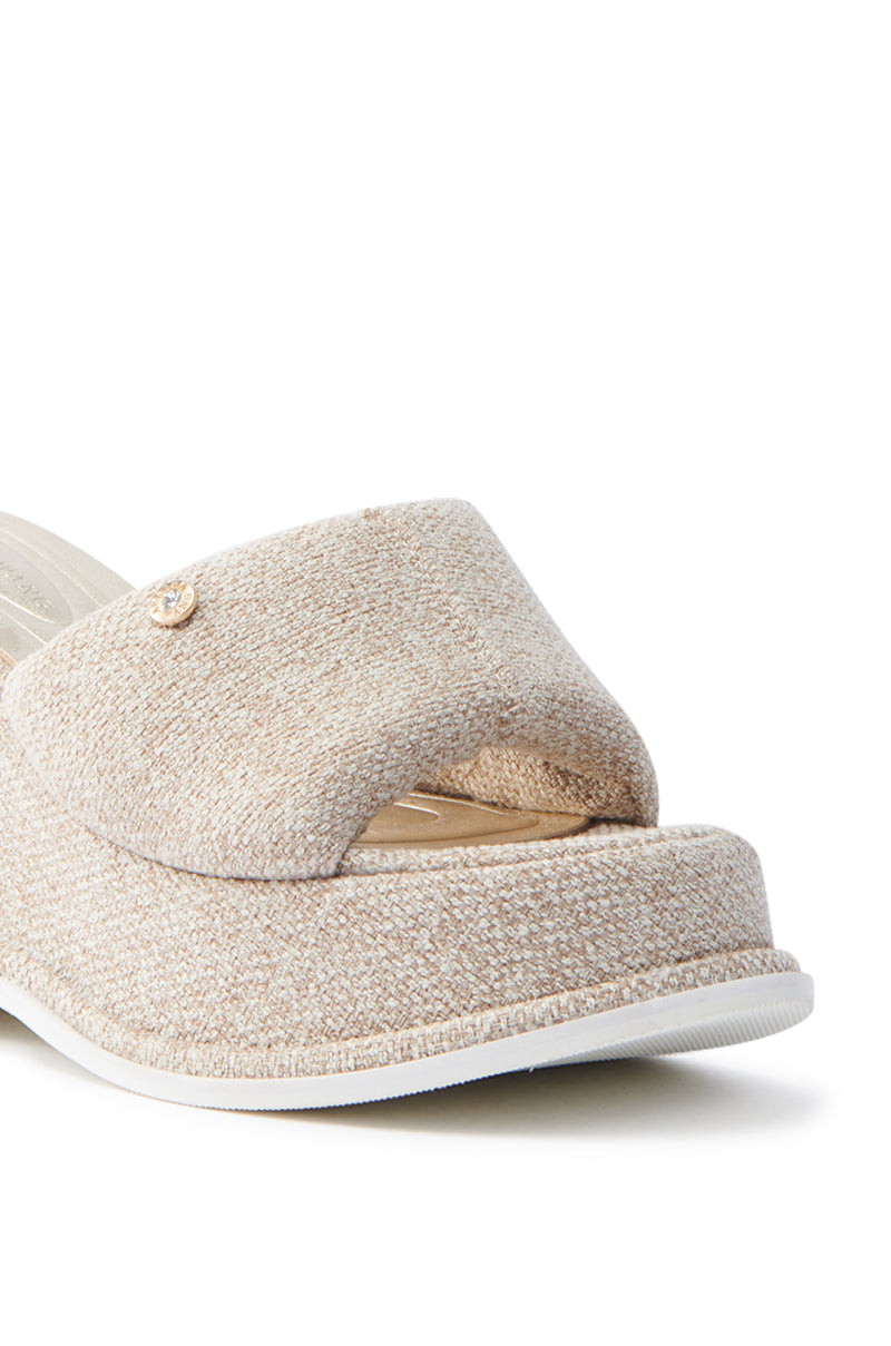  AZALEA WANG NATHALIA BEIGE NOVELTY FLATFORM SANDAL