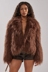 SHORT N SWEET FAUX FUR COAT