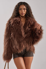 SHORT N SWEET FAUX FUR COAT