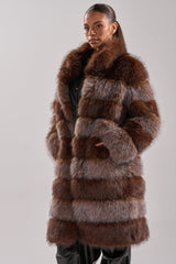 LITTLE BIT OF SPICE PANELED FAUX FUR COAT