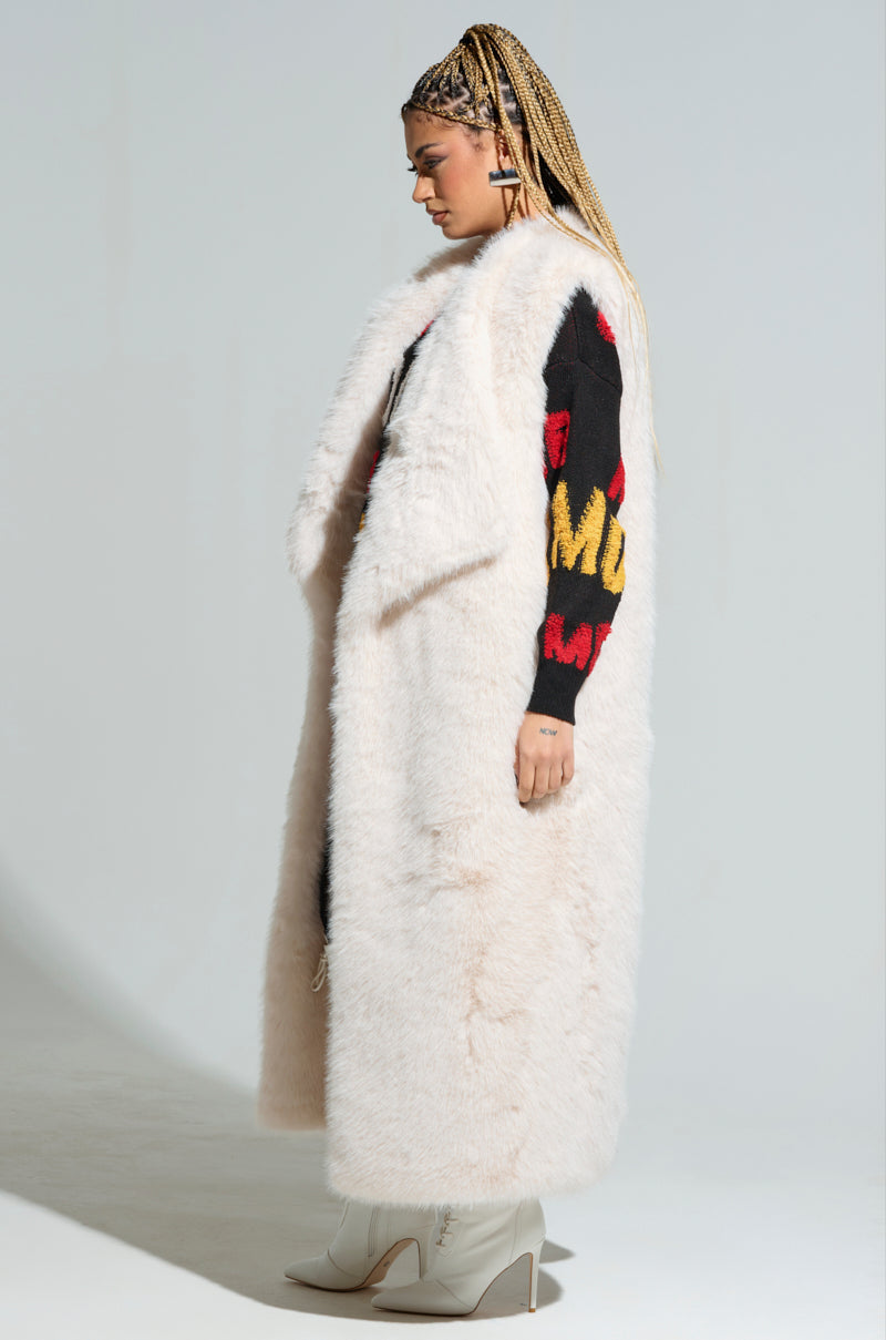 DOWN TIME FAUX FUR VEST