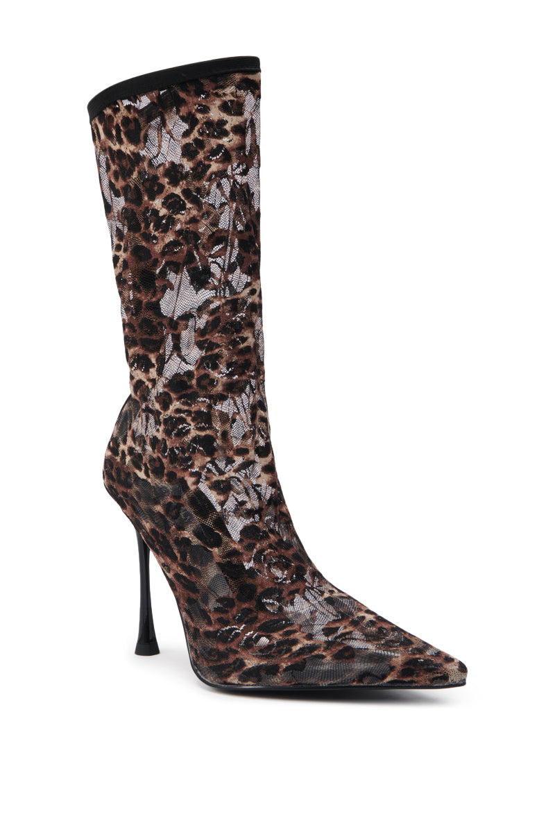 AZALEA WANG NICKLAS LEOPARD STILETTO BOOTIE