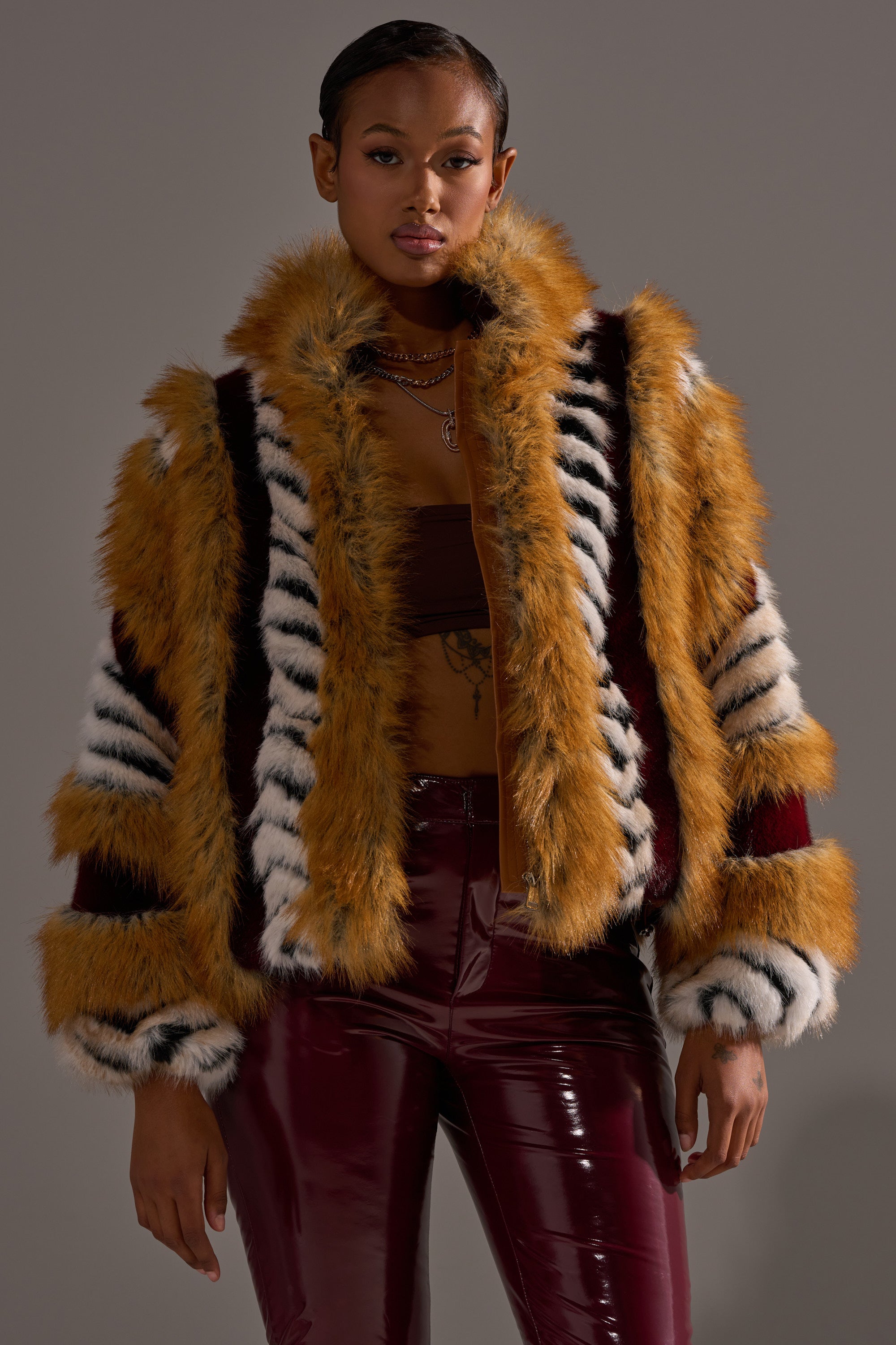 OLYMPIA PANELED FAUX FUR