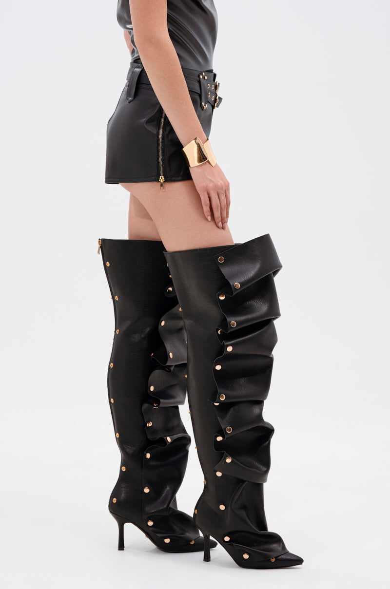 TOO HOT FOR YOU FAUX LEATHER HOT SHORT