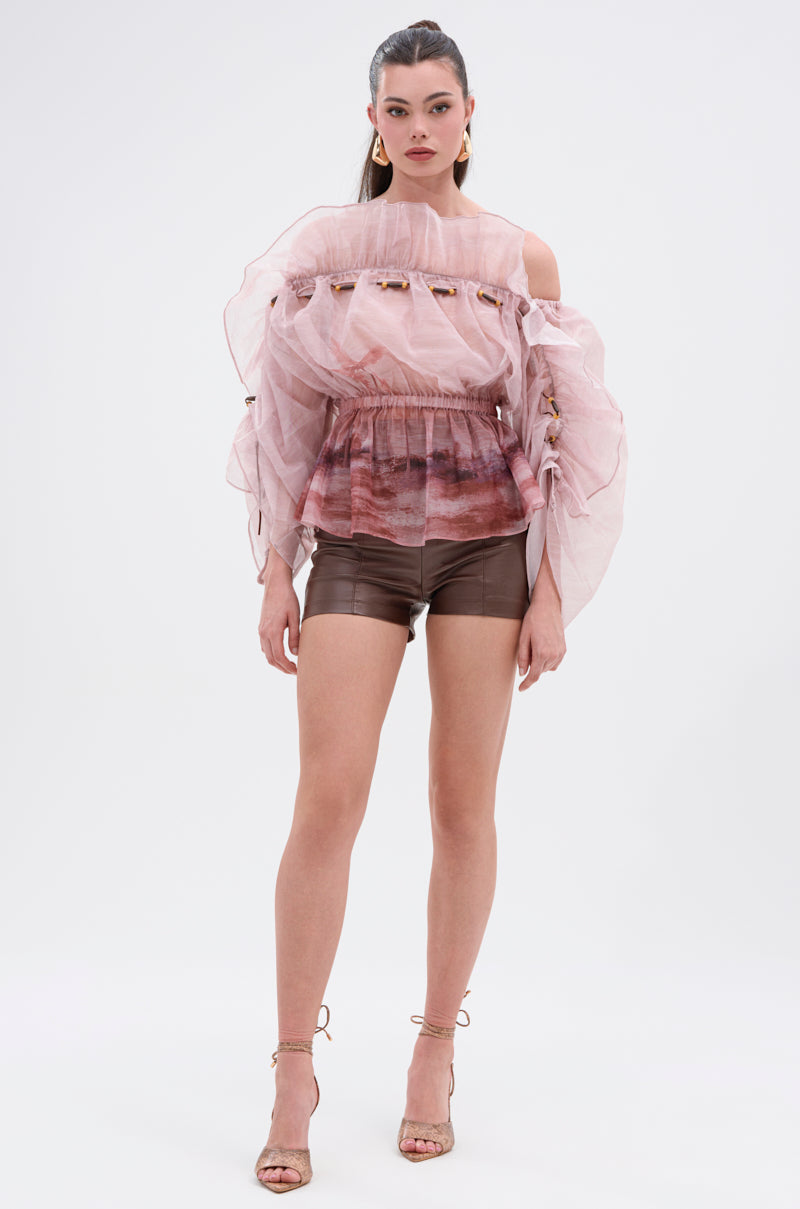 CLUB HIGH WAISTED PLEATHER SHORTS