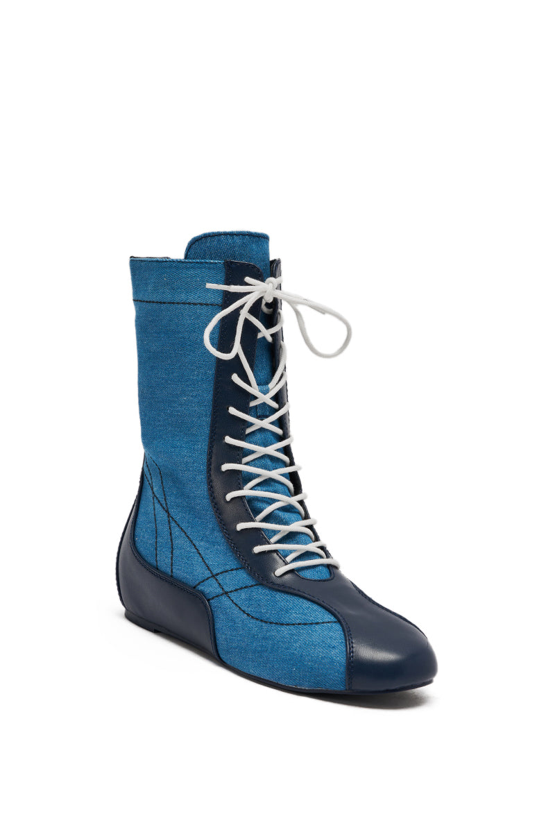 AZALEA WANG PASSER NAVY FLAT SNEAKER