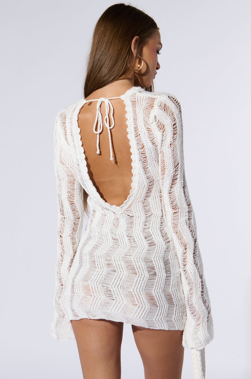 CAN'T COVER ME UP CROCHET MINI DRESS