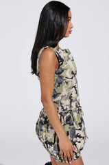 LETS GET IT CAMO MINI DRESS