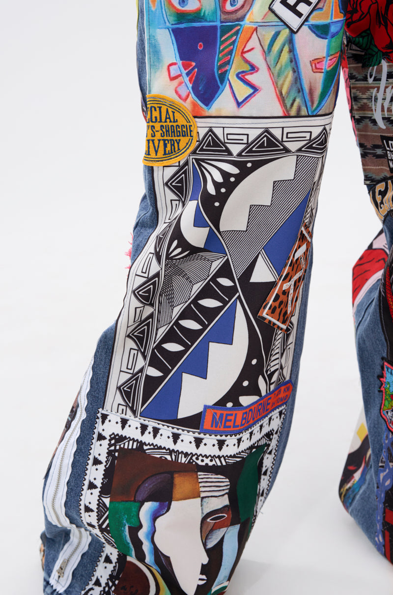 SO SICK PATCHWORK OVERSIZED JEANS