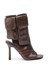 AZALEA WANG RIDWAN BROWN OPEN TOE BOOTIE