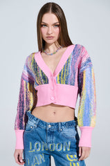 COLOR POP CROPPED CARDIGAN