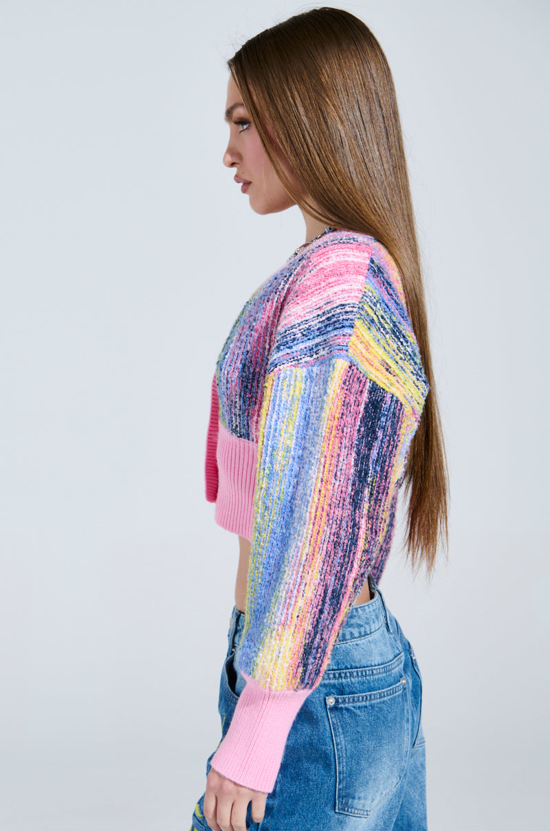 COLOR POP CROPPED CARDIGAN