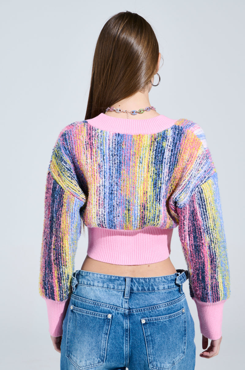 COLOR POP CROPPED CARDIGAN