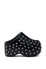 AZALEA WANG ROMESCO BLACK EMBELLISHED CLOG