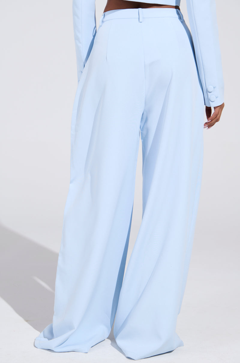 LOTTIE WIDE LEG TROUSER IN LIGHT BLUE