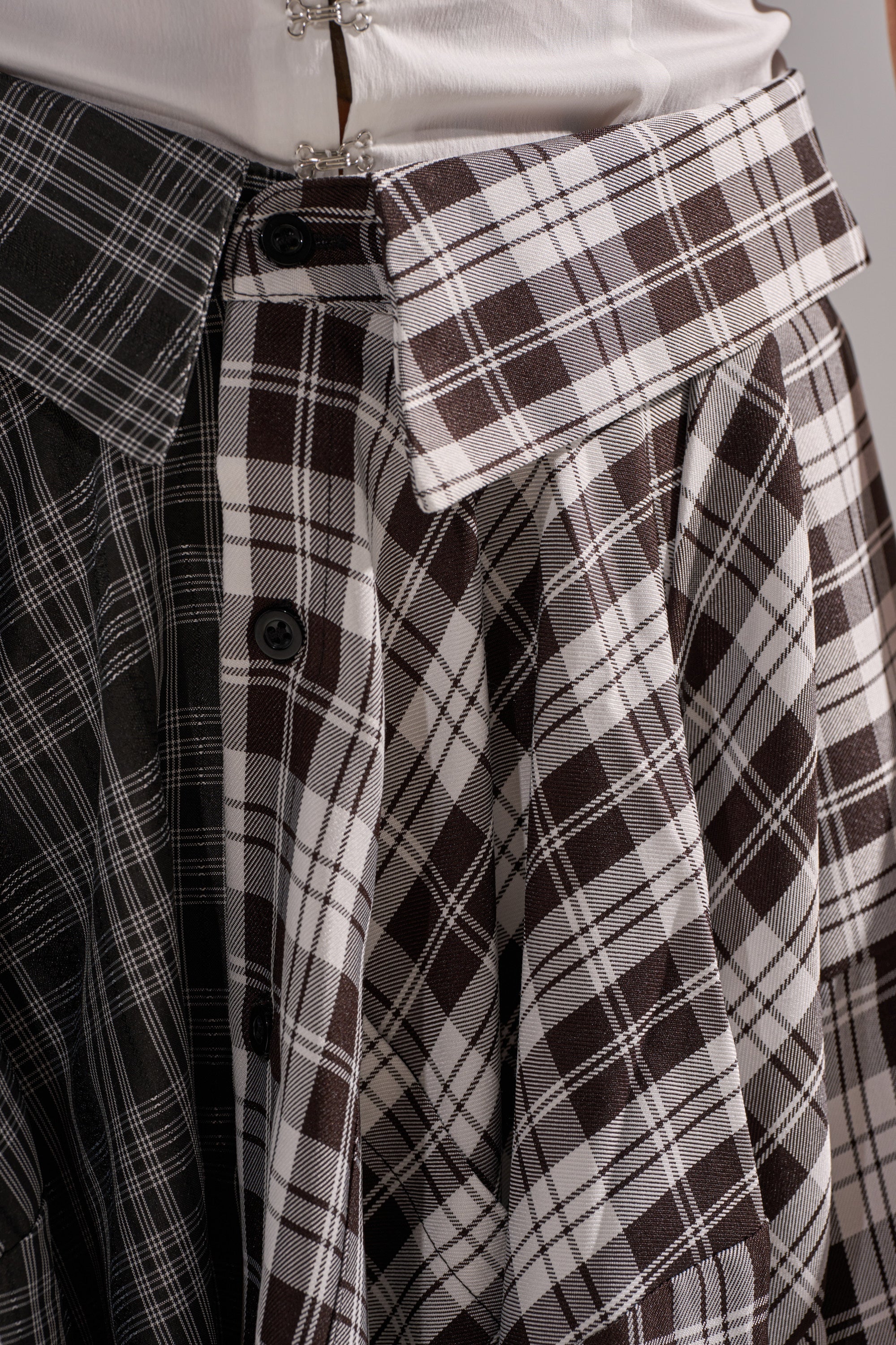 FALL VIBES PLAID MIDI SKIRT