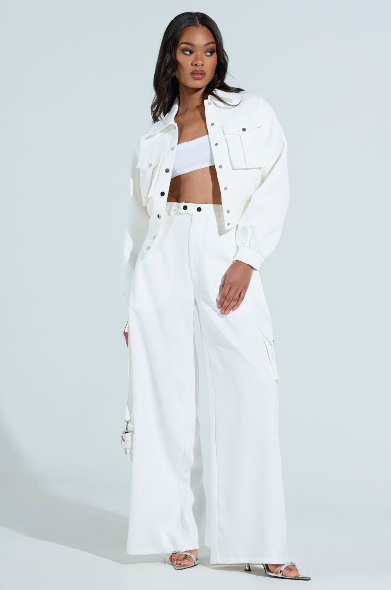 BUTTERCUP CARGO TROUSER IN WHITE