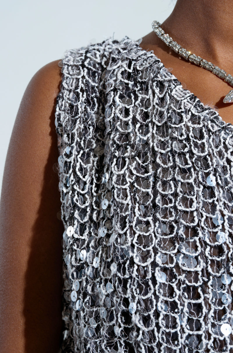 DONT MIND ME SEQUIN ONE SHOULDER TOP