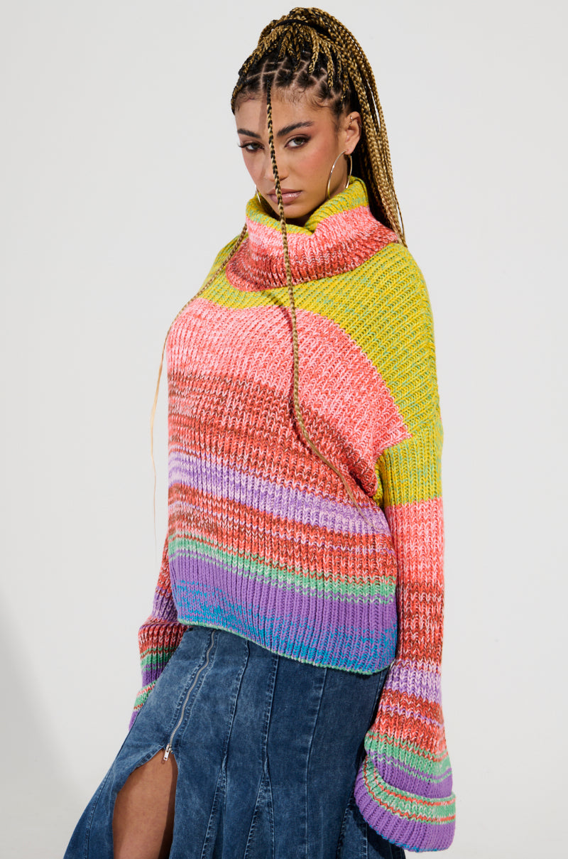 LOOK AT ME CHUNKY MULTI COLOR KNIT SWEATER
