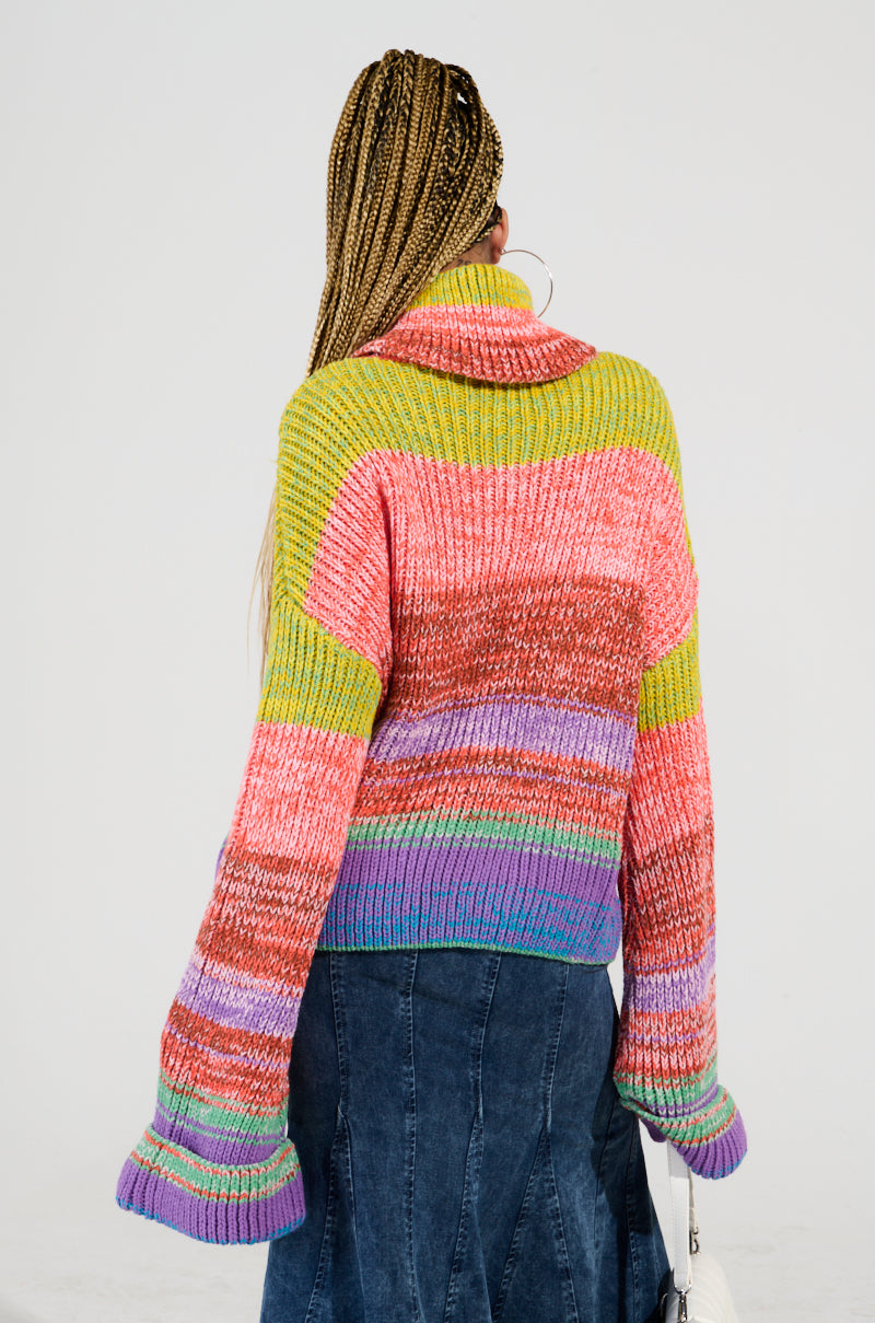LOOK AT ME CHUNKY MULTI COLOR KNIT SWEATER