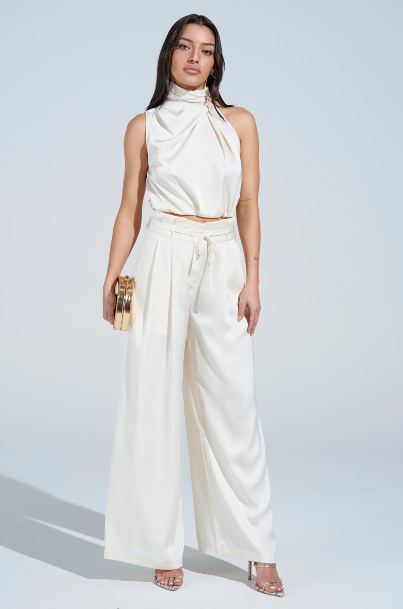 BLAKE SATIN WIDE LEG PANT