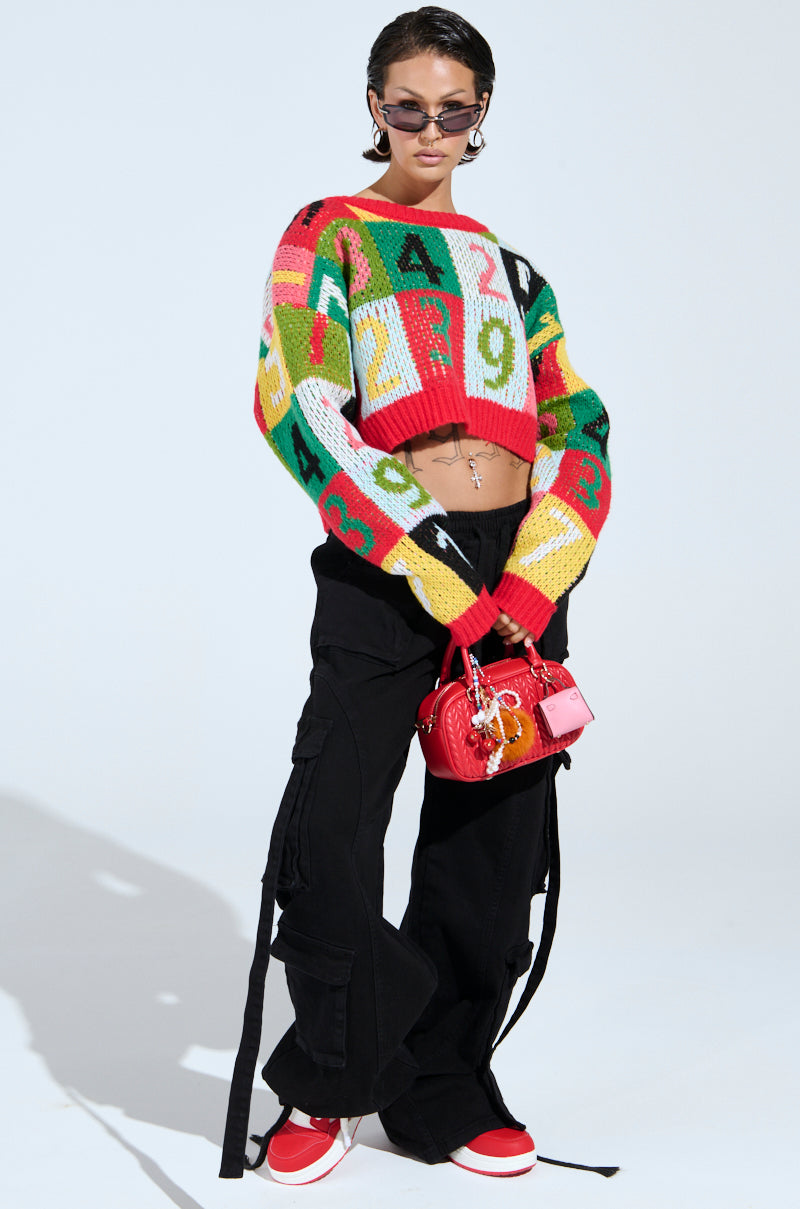 TOO MANY NUMBERS SWEATER