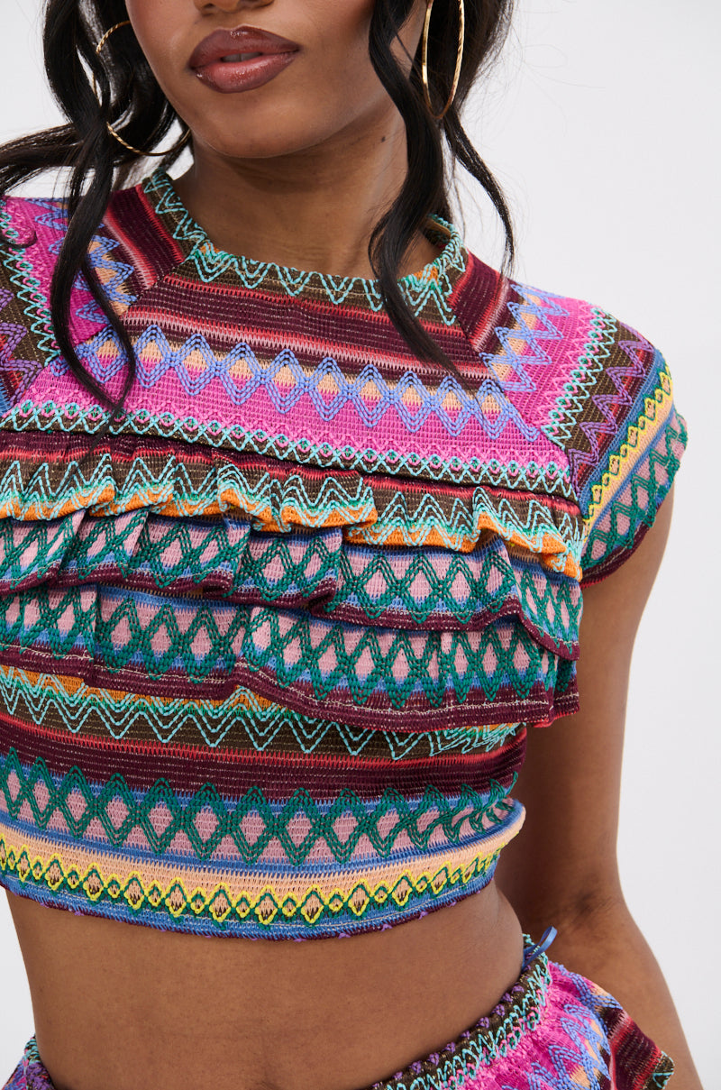 COLORFUL LIFE RUFFLE BLOUSE