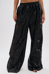 GOING CRAZY PU CUTOUT PALAZZO PANT