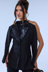 TELL ME ABOUT IT BUTTON DOWN BLAZER BLOUSE