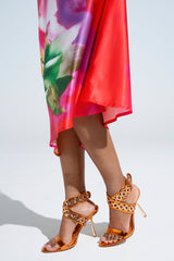 AZALEA WANG SAMUEL ORANGE HARDWARE EMBELLISHED SANDAL