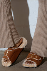 AZALEA WANG SEANNA TAN FUR SANDAL