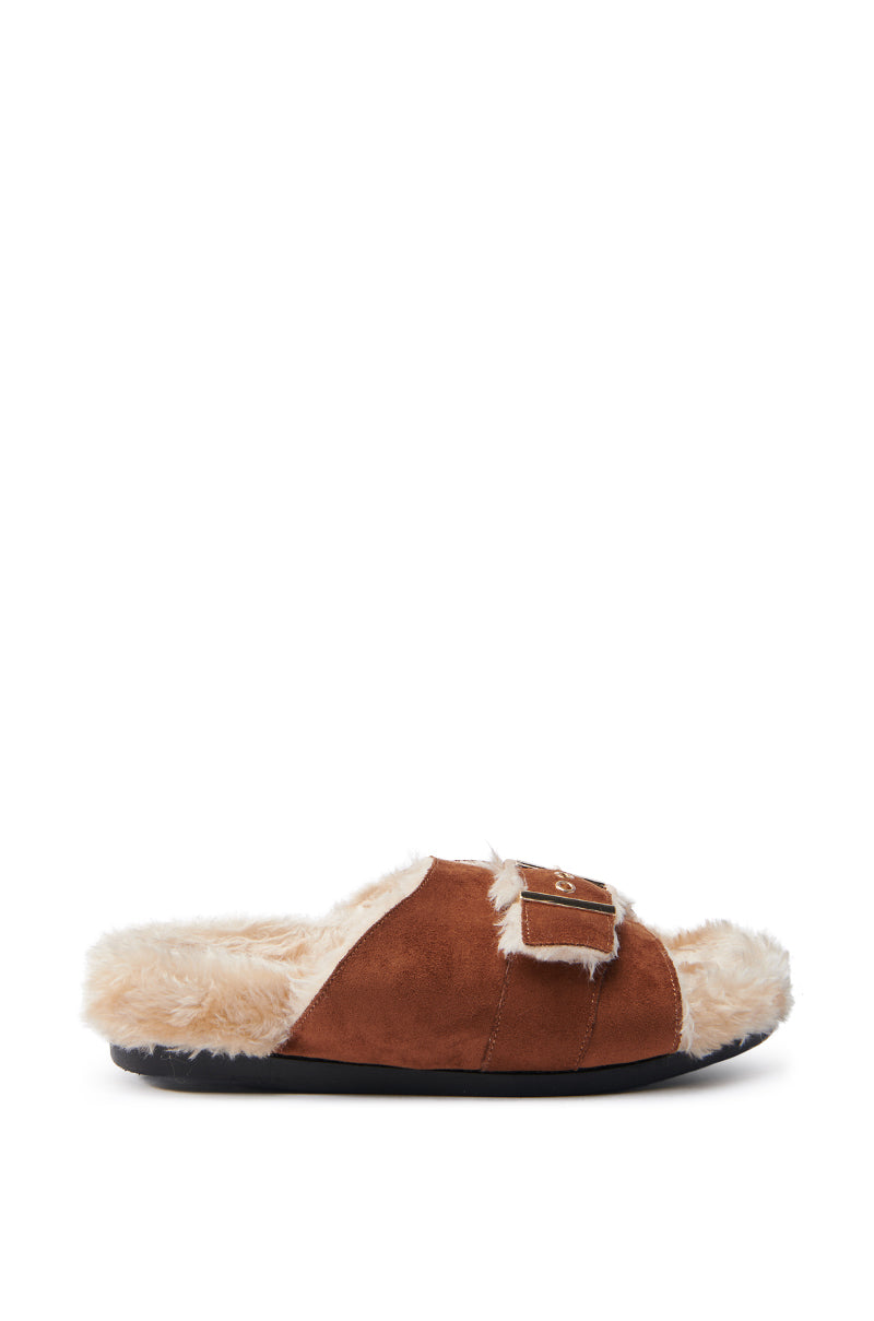 AZALEA WANG SEANNA TAN FUR SANDAL