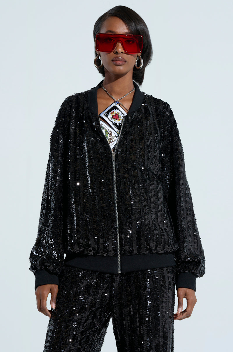 COSMIC SEQUIN BOMBER