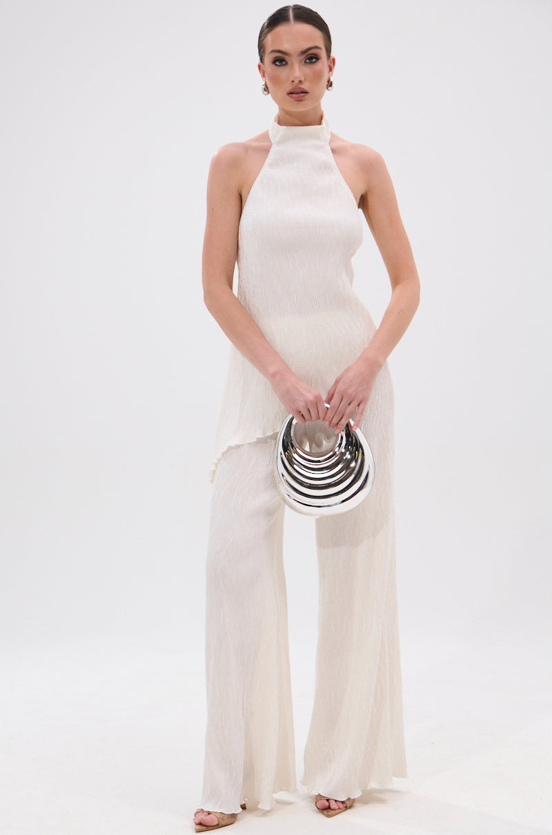 OLIVIA PLISSE PANT IN WHITE