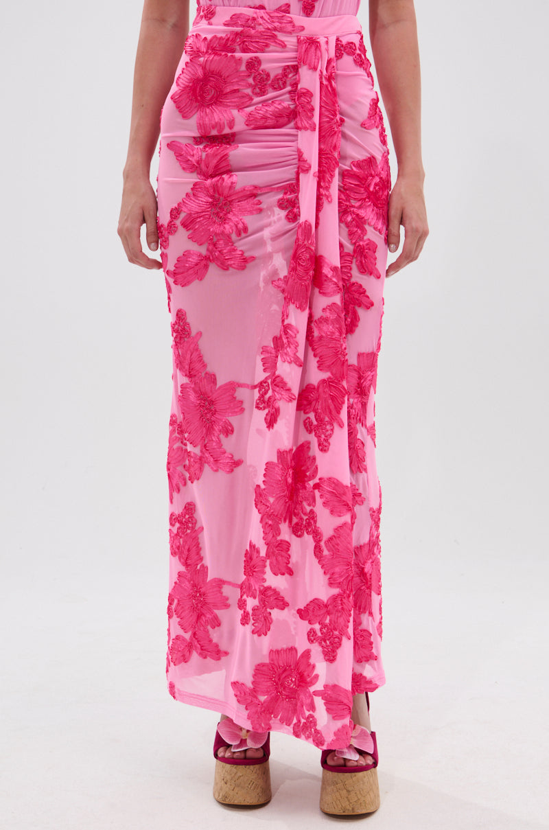 FLOWER GIRL MESH MAXI SKIRT