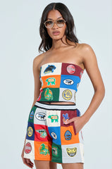 SLIGHT FLEX PATCHWORK TUBE TOP