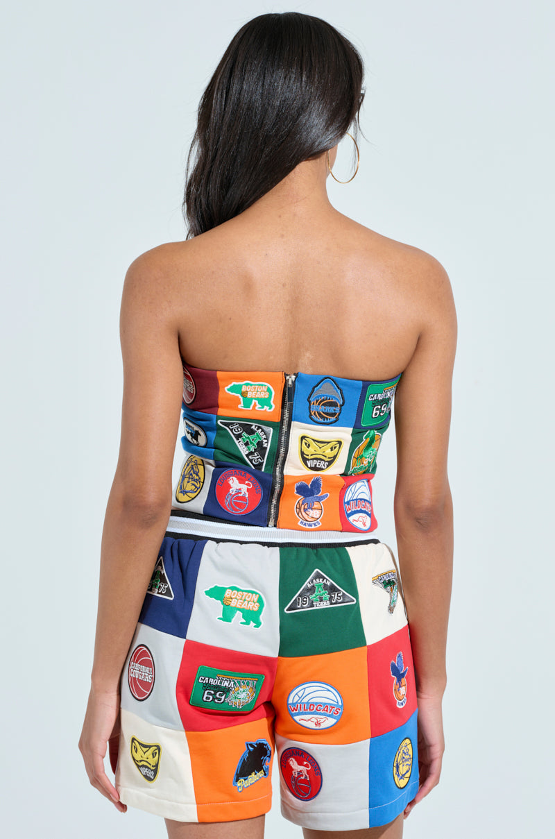 SLIGHT FLEX PATCHWORK TUBE TOP