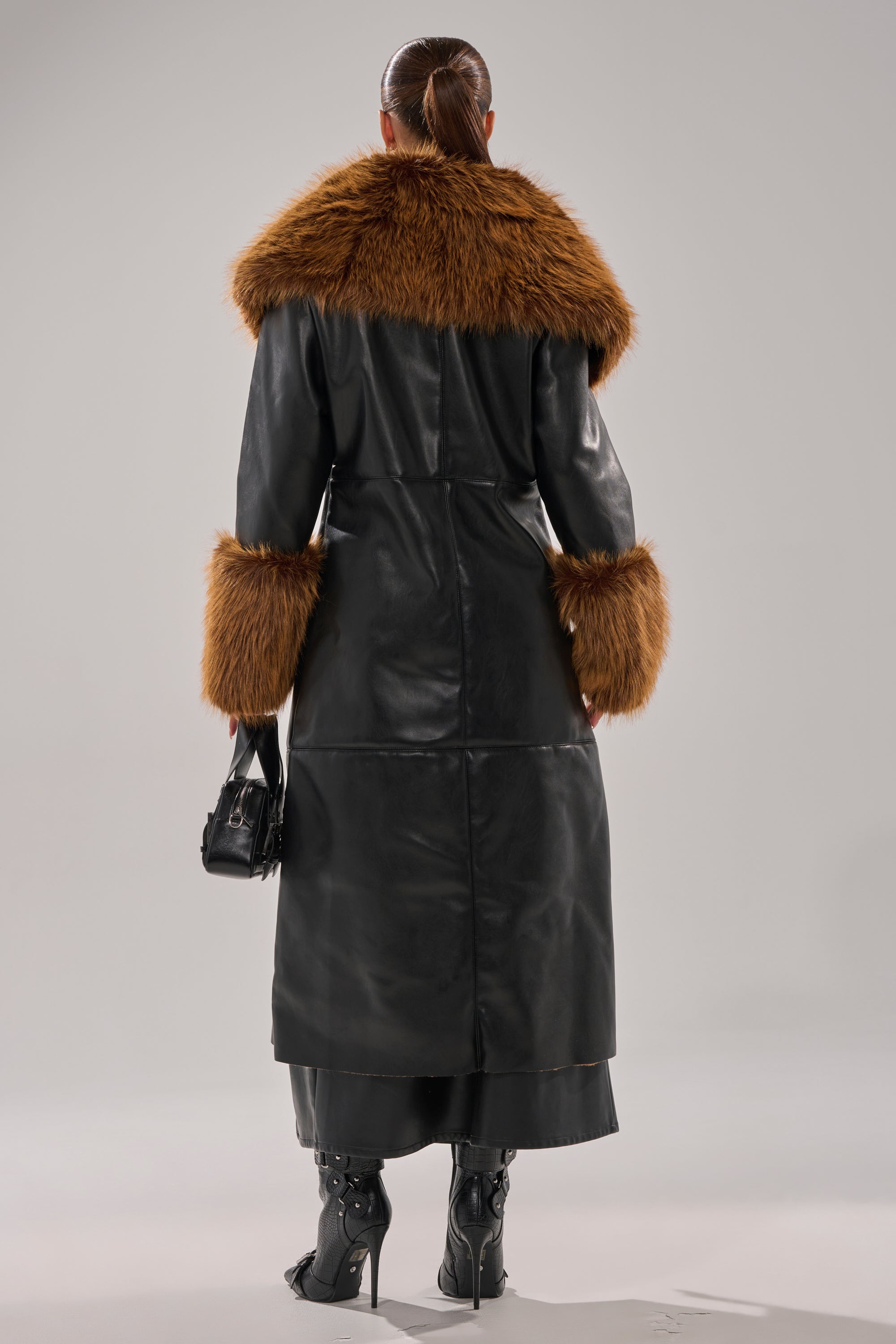 SIREN FUR TRIM TRENCH COAT